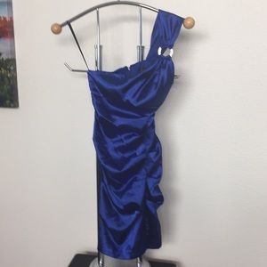 Blondie Nites Satin Royal Blue Dress Size 5